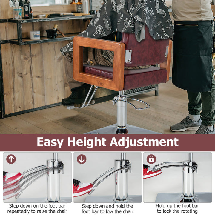 360° Swivel Artist Hand Salon Chair Hydraulic Barber Chair Hairstylist Chair with Adjustable Headrest and Seat Height