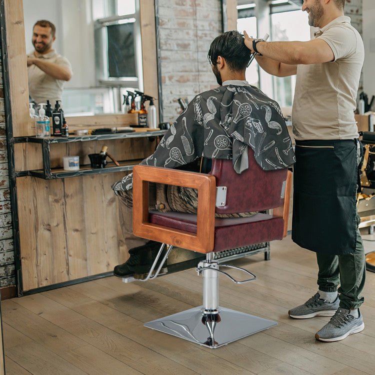 360° Swivel Artist Hand Salon Chair Hydraulic Barber Chair Hairstylist Chair with Adjustable Headrest and Seat Height