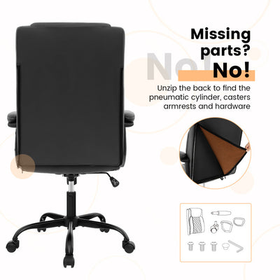 360° Swivel Executive Office Chair High Back Computer Desk Chair Managerial Chair with Padded Armrests and Thick Headrest Cushion