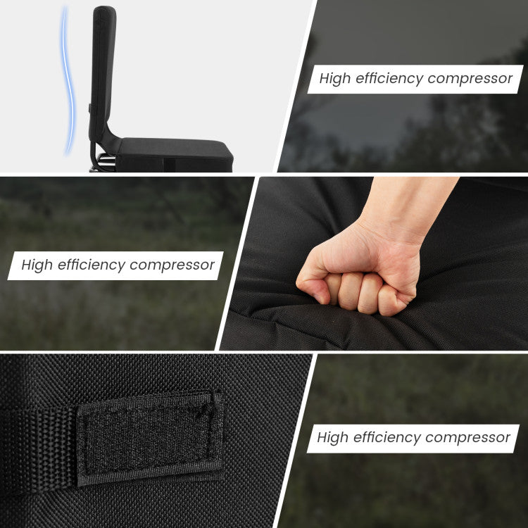 360° Swivel Hunting Chair Portable Folding Ground Blind Chair with Padded Cushion and Backrest