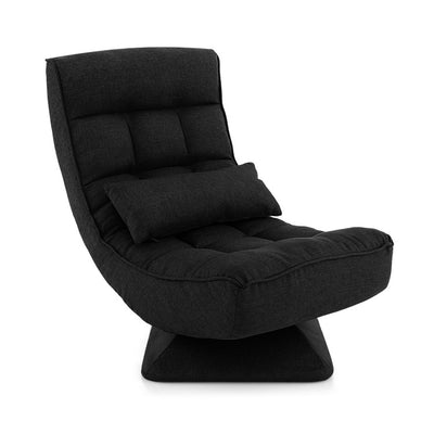 360° Swivel Lazy Sofa Gaming Rocker 5-Level Adjustable Folding Floor Chair with Massage Pillow