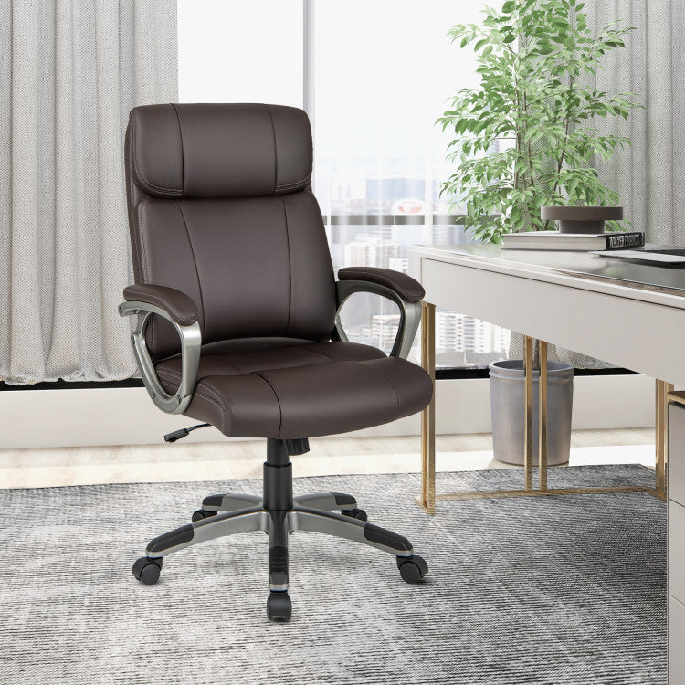 360° Swivel Office Chair PU Leather Executive Desk Chair with Adjustable Height and Wheels