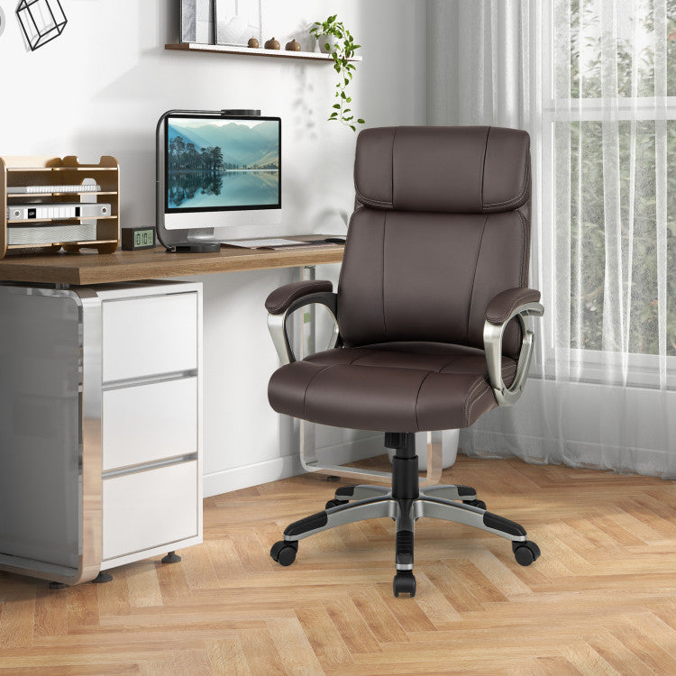 360° Swivel Office Chair PU Leather Executive Desk Chair with Adjustable Height and Wheels