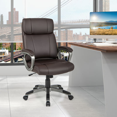 360° Swivel Office Chair PU Leather Executive Desk Chair with Adjustable Height and Wheels