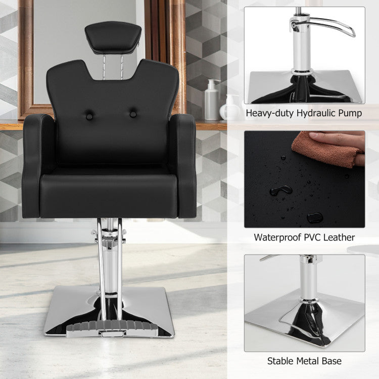 360° Swivel Salon Chair Heavy Duty Barber Hairstylist Chair with Adjustable Headrest and Seat Height