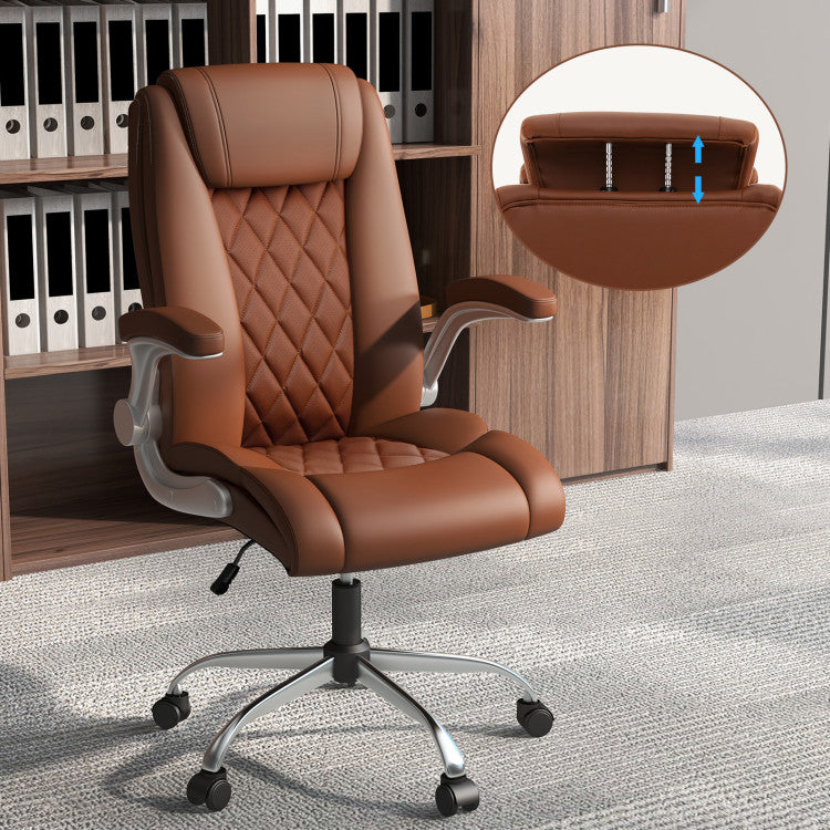 360° Swivel Heavy-Duty Executive Office Chair Computer Desk Chair with Rocking Function and Adjustable Headrest