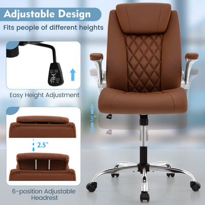 360° Swivel Heavy-Duty Executive Office Chair Computer Desk Chair with Rocking Function and Adjustable Headrest