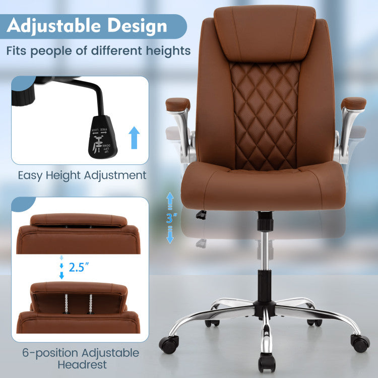 360° Swivel Heavy-Duty Executive Office Chair Computer Desk Chair with Rocking Function and Adjustable Headrest