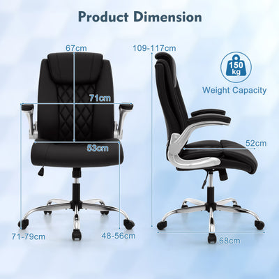 360° Swivel Heavy-Duty Executive Office Chair Computer Desk Chair with Rocking Function and Adjustable Headrest