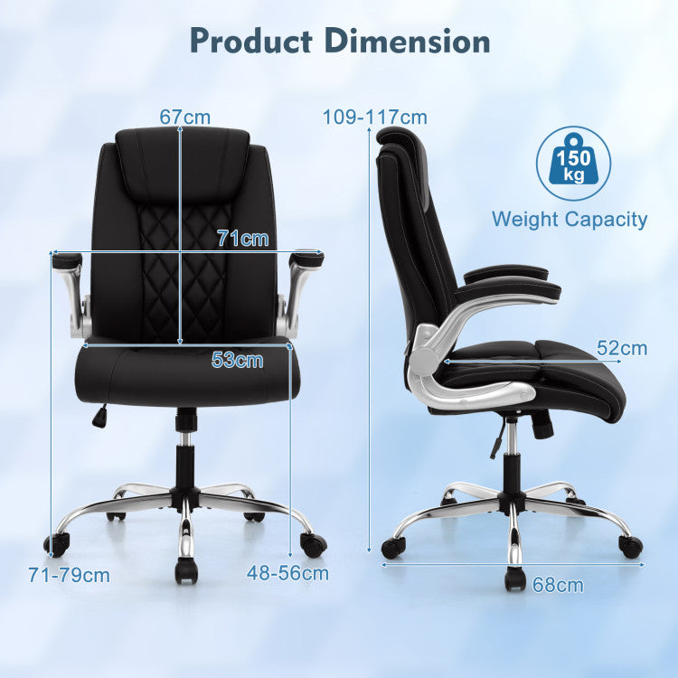 360° Swivel Heavy-Duty Executive Office Chair Computer Desk Chair with Rocking Function and Adjustable Headrest