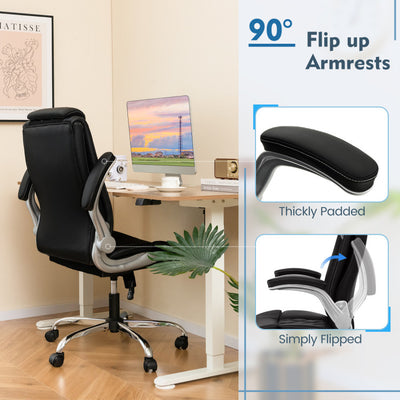 360° Swivel Heavy-Duty Executive Office Chair Computer Desk Chair with Rocking Function and Adjustable Headrest