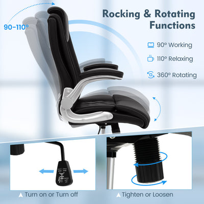 360° Swivel Heavy-Duty Executive Office Chair Computer Desk Chair with Rocking Function and Adjustable Headrest