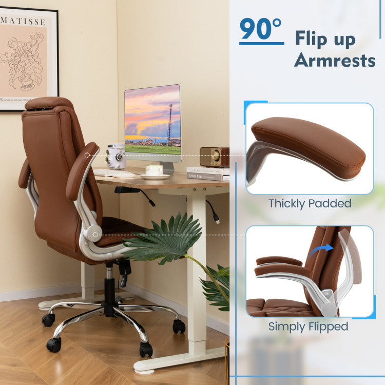 360° Swivel Heavy-Duty Executive Office Chair Computer Desk Chair with Rocking Function and Adjustable Headrest