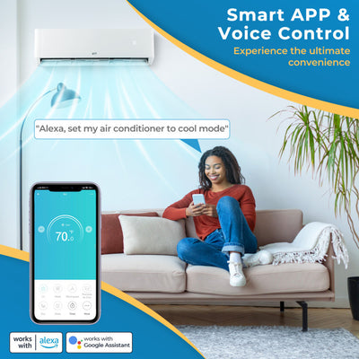 36K BTU 3 Zone Wifi Enabled Mini Split Air Conditioner 21.5 SEER2 Wall Mount Ductless Inverter AC Unit with Remote Control and Heat Pump