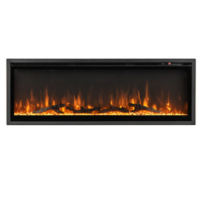 Wall Mounted Electric Fireplace Freestanding Recessed Ultra-Thin Fireplace Heater with Remote Control and Timer