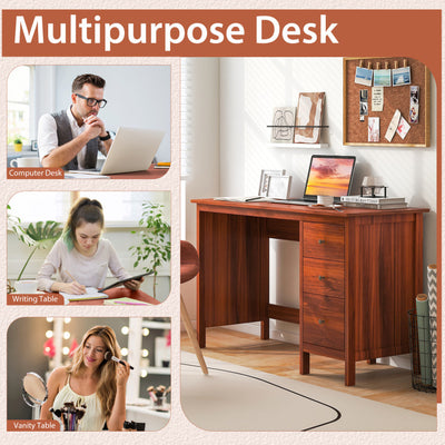 3-Drawer Home Office Study Computer Desk with Spacious Desktop