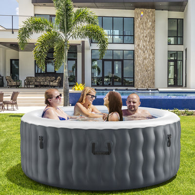71" x 27" 4 Person Inflatable Hot Tub Spa with 108 Massage Bubble Air Jets and Filter Cartridge