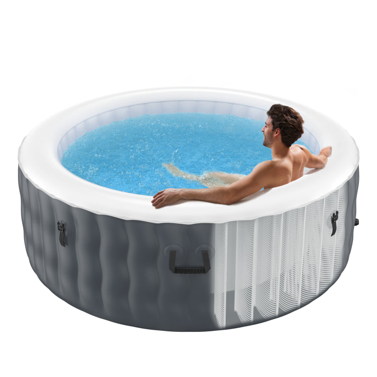 71" x 27" 4 Person Inflatable Hot Tub Spa with 108 Massage Bubble Air Jets and Filter Cartridge