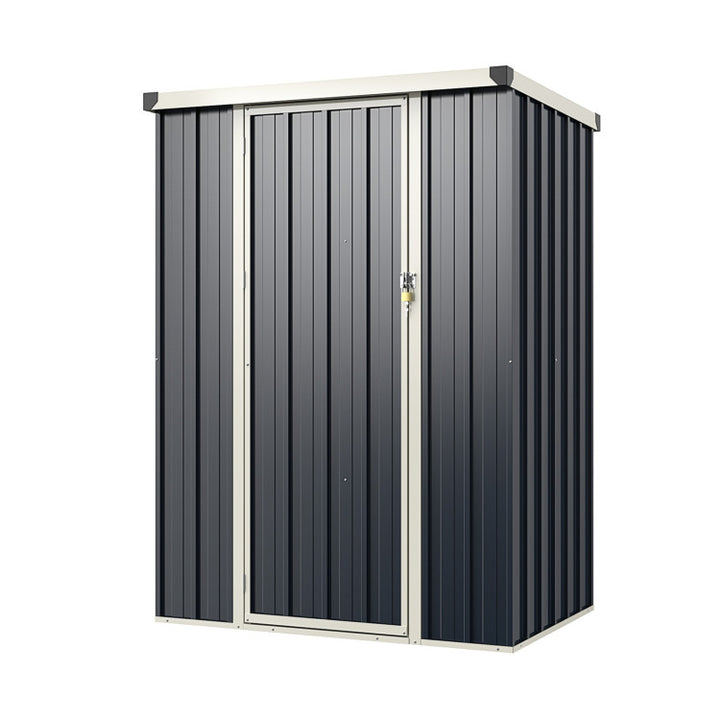 4 x 3 FT Outdoor Metal Storage Shed All-Weather Steel Utility Tool House with Lockable Door