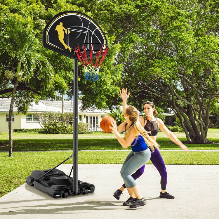 4.25-10FT 12-Level Adjustable Basketball Goal Portable Basketball Hoop Outdoor Basketball Stand System with Shatterproof Backboard