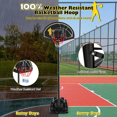 4.25-10FT 12-Level Adjustable Basketball Goal Portable Basketball Hoop Outdoor Basketball Stand System with Shatterproof Backboard