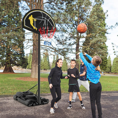 4.25-10FT 12-Level Adjustable Basketball Goal Portable Basketball Hoop Outdoor Basketball Stand System with Shatterproof Backboard