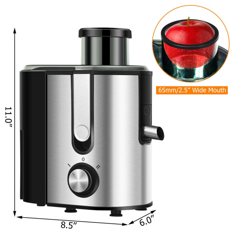 400W Masticating Juicer Machines Stainless Steel Centrifugal Juicer Extractor with Dual Speed Control and Safety Lock Unit