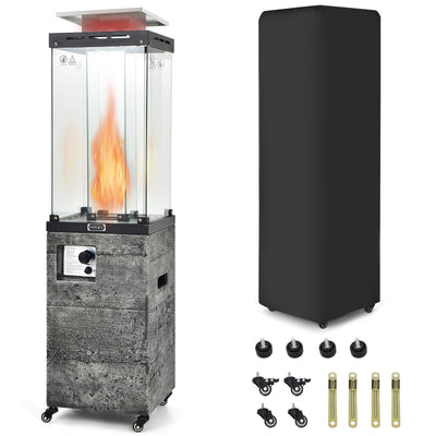 41000 BTU Outdoor Propane Gas Heater with Waterproof Cover and Lockable Wheels