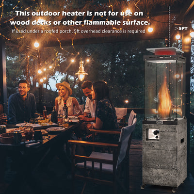 41000 BTU Outdoor Propane Gas Heater with Waterproof Cover and Lockable Wheels