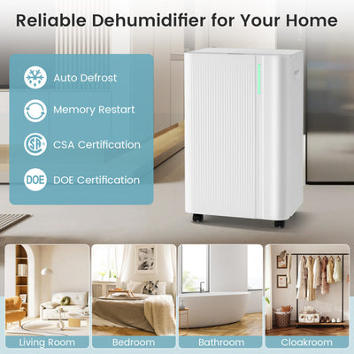 4500 Sq.Ft 54 Pints Dehumidifier with Drain Hose for Home