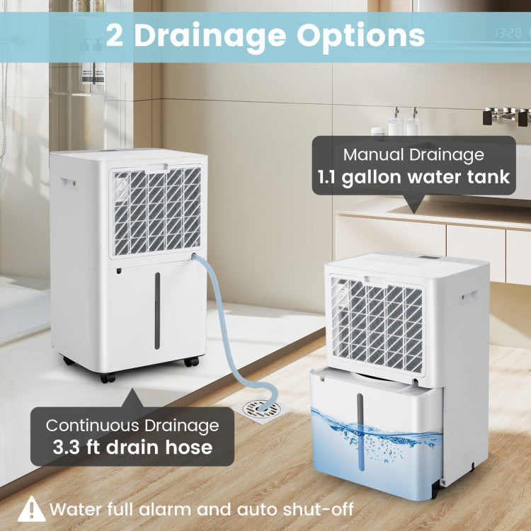 4500 Sq.Ft 54 Pints Dehumidifier with Drain Hose for Home