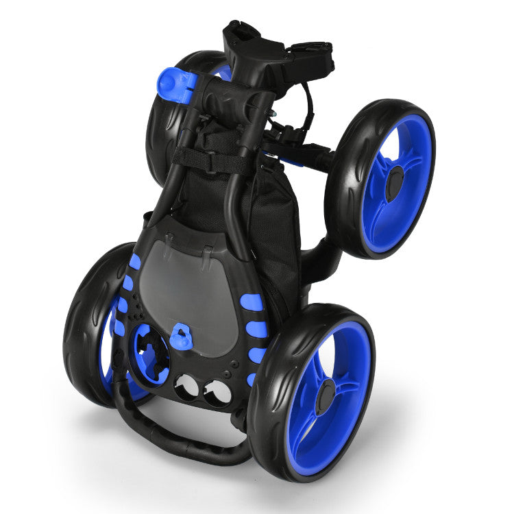 4 Wheel Golf Push Pull Cart with Foot Brake