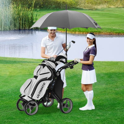 4 Wheel Golf Push Pull Cart with Foot Brake