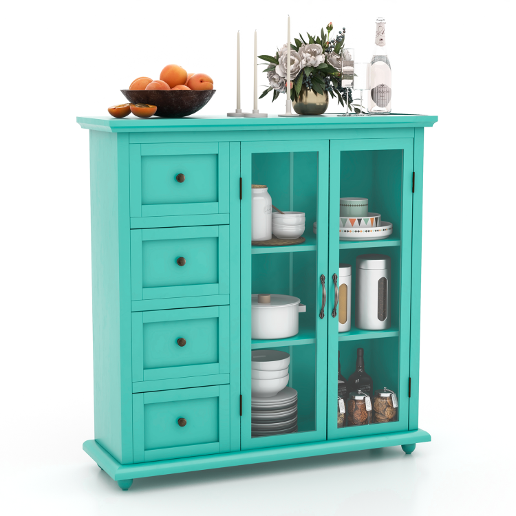 3-in-1 Bath & Storage Combo: Tall Cabinet, Shower Bench & Buffet Sideboard