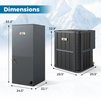 4 to 5 Ton Variable Speed Central Air Conditioner 17-17.5 SEER2 Energy Star Certified AC Unit with Auto Defrost Function and Advanced Inverter Technology