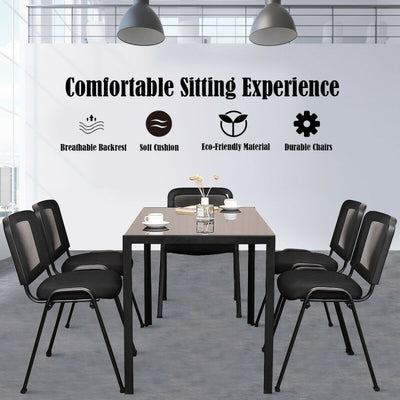 5-Pack Conference Chair Set Stackable Office Chairs Armless Guest Reception Chair with Padded Cushion