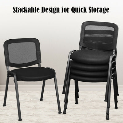 5-Pack Conference Chair Set Stackable Office Chairs Armless Guest Reception Chair with Padded Cushion