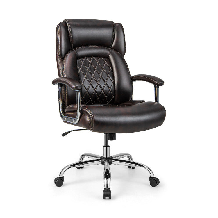 500LBS Big and Tall Office Chair Height Adjustable Executive Computer Chair with Padded Armrest and Rocking Backrest