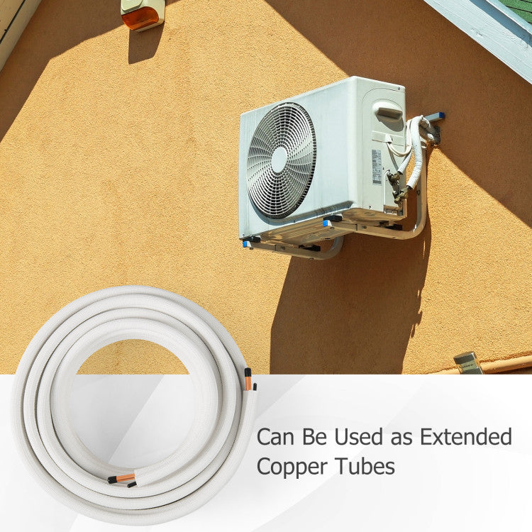 50 Feet Mini Split Line Set with 1/4 Inch and 3/8 Inch O.D. Copper Pipes Tubing