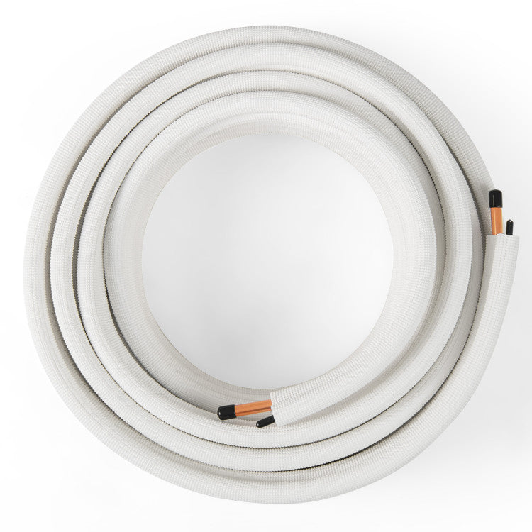50 Feet Mini Split Line Set with 1/4 Inch and 3/8 Inch O.D. Copper Pipes Tubing