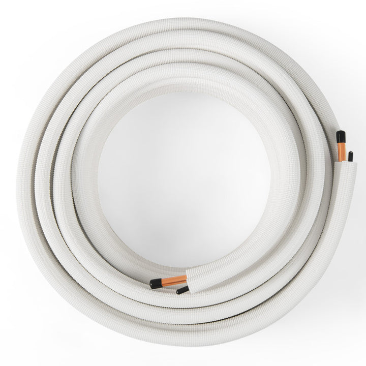 50 Feet Mini Split Line Set with 1/4 Inch and 3/8 Inch O.D. Copper Pipes Tubing
