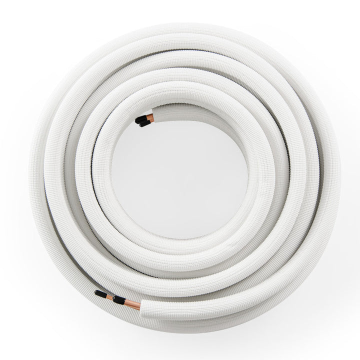 50 Feet Mini Split Line Set with 1/4 Inch and 3/8 Inch O.D. Copper Pipes Tubing