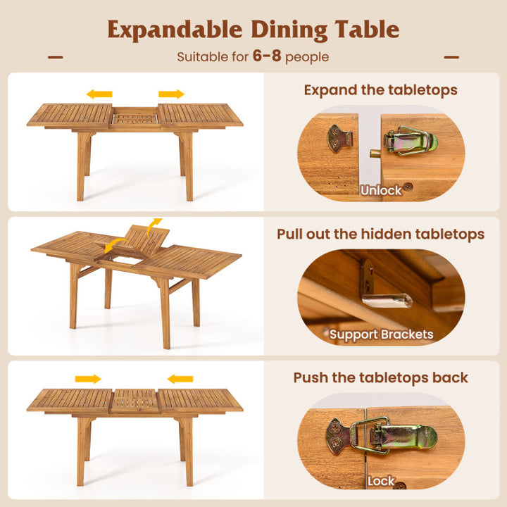 extendable patio table with umbrella hole 55 Inch Dining Expandable for 6-8 People Size:9.5M 18'' 26.5lbs Outdoor Patio degree rotation and a Bicycle Helmet Safety Protection