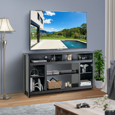 58 Inch Fireplace TV Stand Cabinet Media Entertainment Center TV Console Table with Adjustable Shelf for TVs up to 65 Inches
