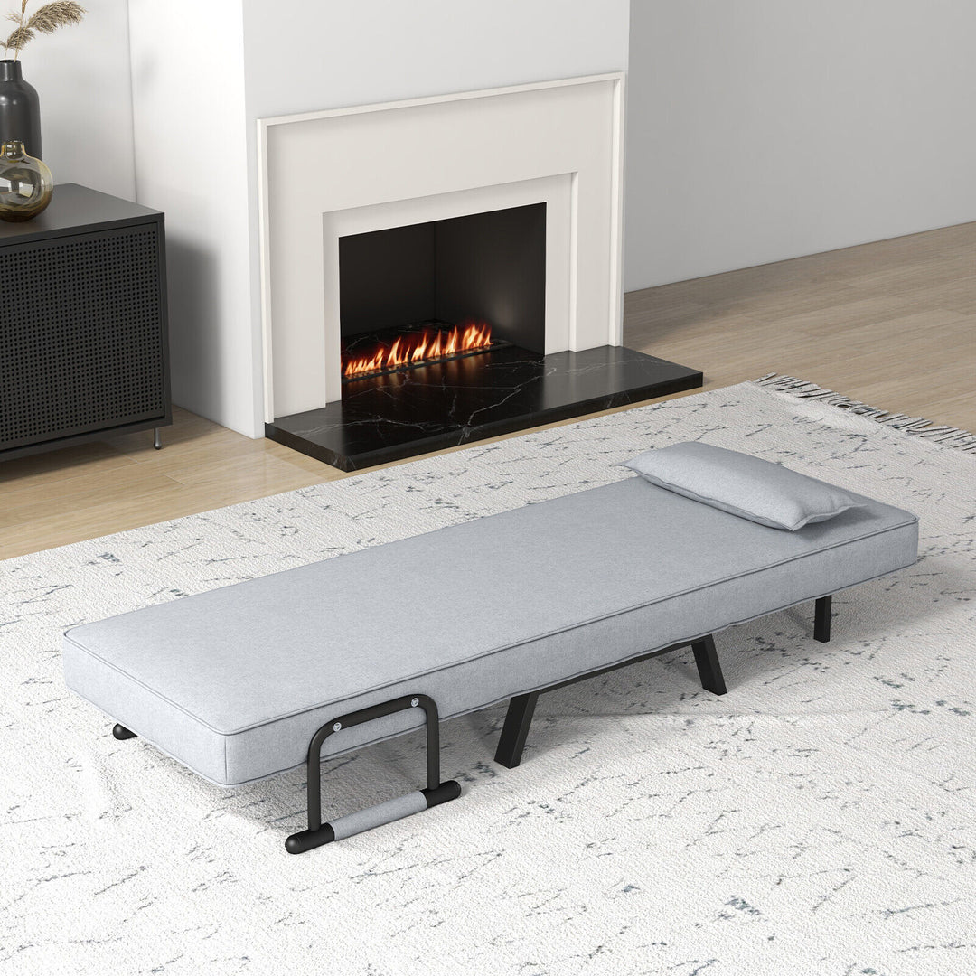 5 Position Folding Convertible Sleeper Sofa Bed Arm Chair with Adjustable Backrest