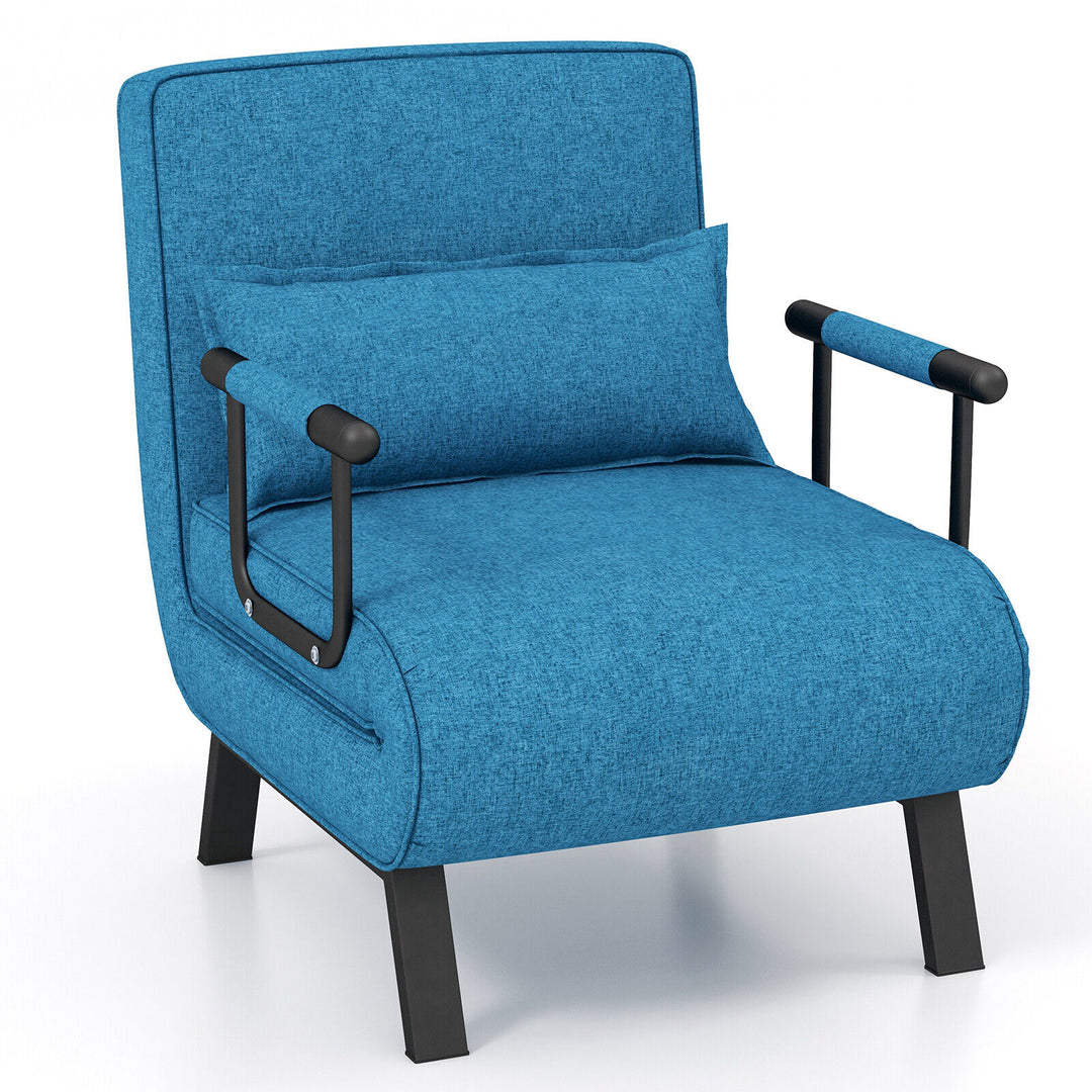 5 Position Folding Convertible Sleeper Sofa Bed Arm Chair with Adjustable Backrest