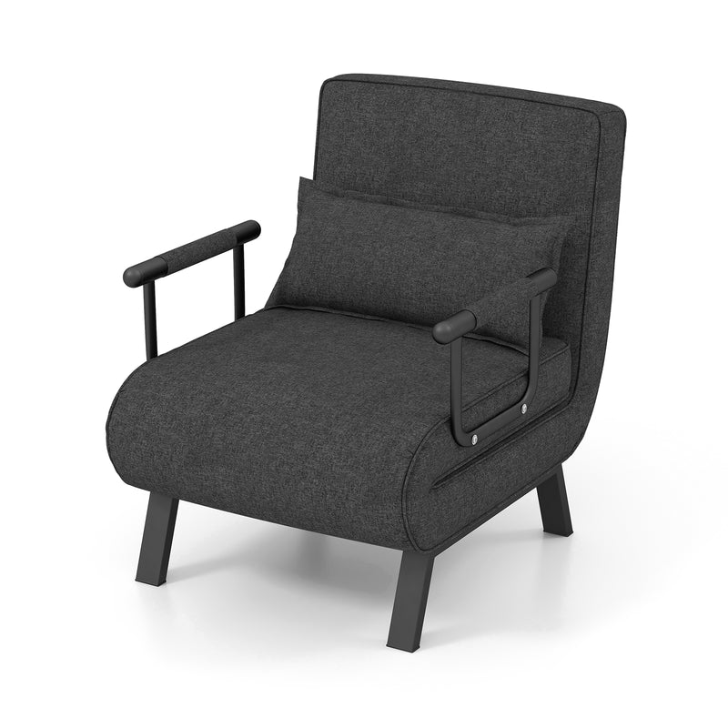 5 Position Folding Convertible Sleeper Sofa Bed Arm Chair with Adjustable Backrest