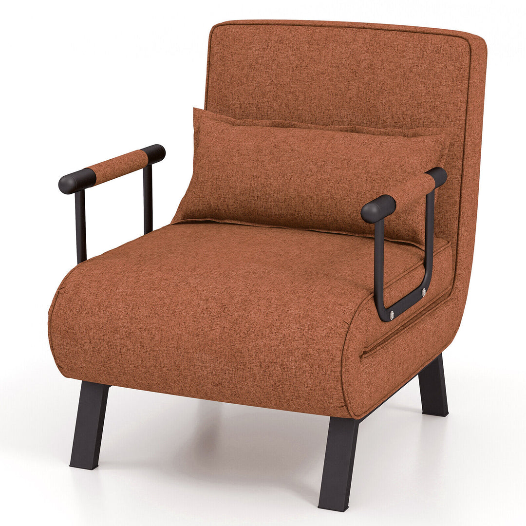 5 Position Folding Convertible Sleeper Sofa Bed Arm Chair with Adjustable Backrest
