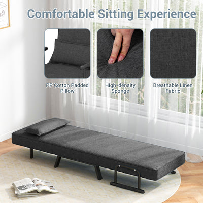 5 Position Folding Convertible Sleeper Sofa Bed Arm Chair with Adjustable Backrest