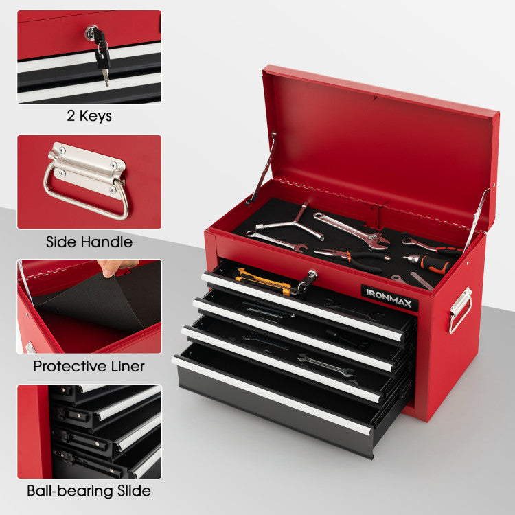 6-Drawer Rolling Tool Chest Removable Storage Cabinet Toolbox Organizer with Wheels and Lock